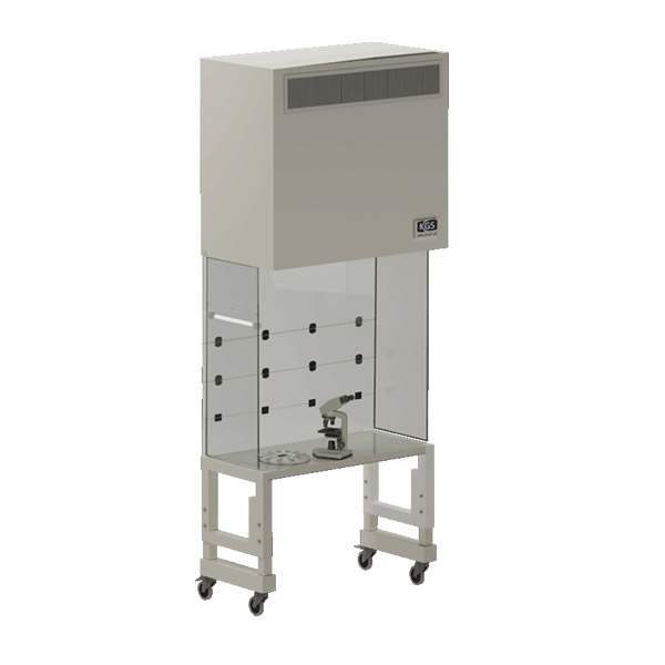 Portable stand-up laminar hood that can be made in any size